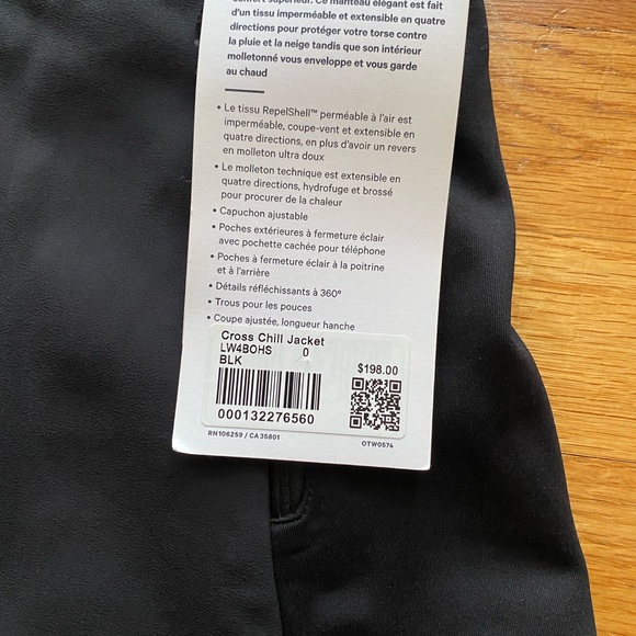 Lululemon Cross Chill Jacket Black size 0 - Picture 2 of 6